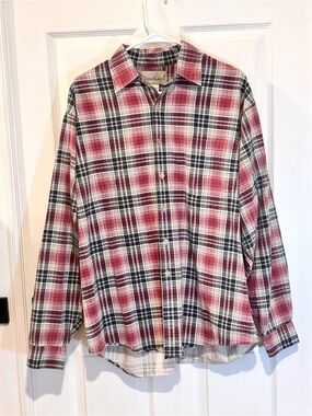 GreatLand 90’s Vintage Grunge Red Black Flannel Shirt MENS LARGE Outdoor Y2K